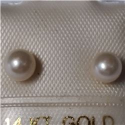 14K YELLOW GOLD PEARL CULTURE PEARLS EARRINGS