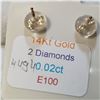 Image 5 : 14K YELLOW GOLD DIAMOND(0.02CT)  EARRINGS