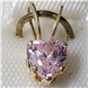 Image 1 : 14K YELLOW GOLD CUBIC ZIRCONIA PINK  PENDANT