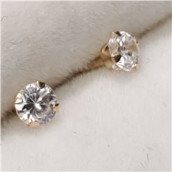 14K YELLOW GOLD CUBIC ZIRCONIA  2 NOSEPIN