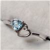 Image 3 : SILVER CUBIC ZIRCONIA BLUE RING (~SIZE 6)