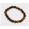 Image 1 : #174-NATURAL TIGER EYE BEAD BRACELET 8mm/7.5"