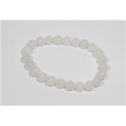 #181-NATURAL SELENITE BEAD BRACELET 8mm/7.5"