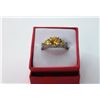 Image 1 : 6)  SILVER 925 STAMPED TRIPLE CITRINE AND