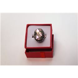 9)  SILVER TONE AND PALE GREEN AND PINK