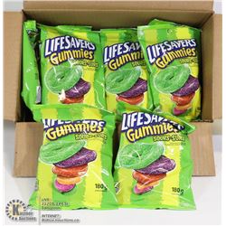 CASE WITH 12 180G PACKS LIFE SAVER SOUR GUMMIES