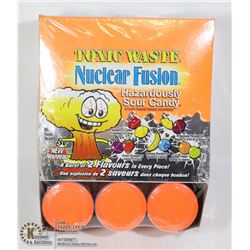 BOX WITH 12 42G DRUMS OF TOXIC WASTE SOUR CANDYS