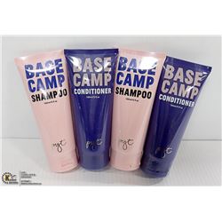 LOT WITH 4 150ML BASECAMP SHAMPOO AND CONDITIONER
