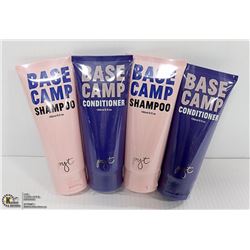LOT WITH 4 150ML BASECAMP SHAMPOO AND CONDITIONER