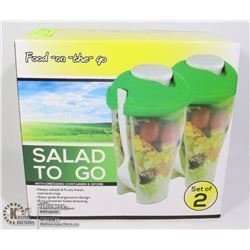 NEW 2 PACK OF SALAD TO GO, SALAD TRAVEL CONTAINER