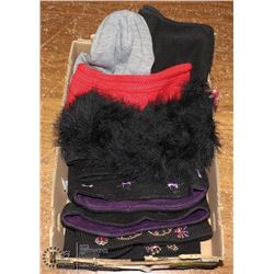 LOT OF NEW SCARFS, NECK WARMERS, HEAD BANDS & MORE