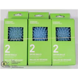 THREE NEW 2 PACKS OF DRYER BALLS