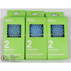 THREE NEW 2 PACKS OF DRYER BALLS