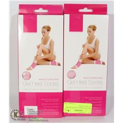TWO NEW PAIRS OF MOISTURIZING GEL HEEL SOCKS