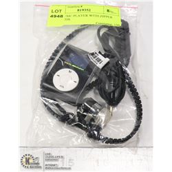 MP3 MUSIC PLAYER WITH ZIPPER EAR BUDS