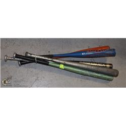 5 ALUMINUM BASEBALL BATS