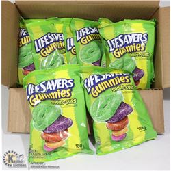 CASE WITH 12 180G PACKS LIFE SAVER SOUR GUMMIES
