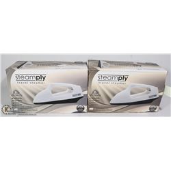 PAIR OF NEW  WHITE STEAMPLY TRAVEL STEAMERS