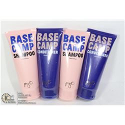 LOT WITH 4 150ML BASECAMP SHAMPOO AND CONDITIONER