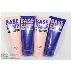 LOT WITH 4 150ML BASECAMP SHAMPOO AND CONDITIONER