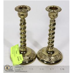 PAIR OF LIGHTWEIGHT BRASS CANDLE HOLDER