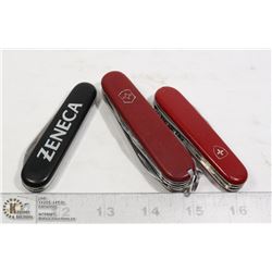 LOT OF 3 VICTORINOX SWISS ARMY KNIVES OFFICER