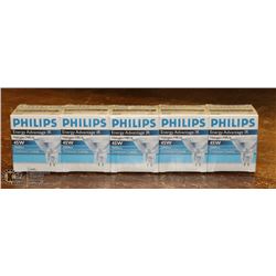 BOX OF 5 PHILLIPS  45W-12V HALOGEN MR16 5000HRS
