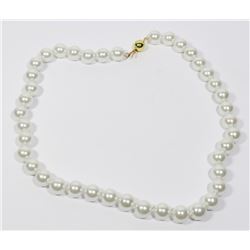 #21-IVORY SEA SHELL PEARL NECKLACE 10mm/15"