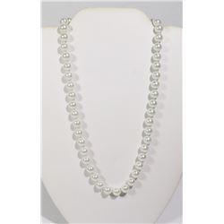 #18-IVORY SEA SHELL PEARL NECKLACE 8mm/15"