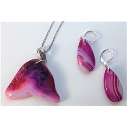 24)  SET OF PINK, WHITE AND RED STRIPED