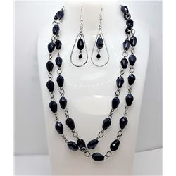 12)  BLACK IRIDESCENT TEAR DROP SHAPED