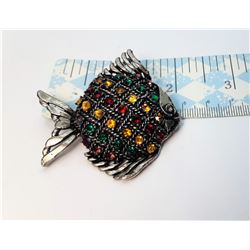 3)  VINTAGE MULTI COLORED RHINESTONE