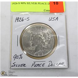 1926-S 90% SILVER PEACE DOLLAR