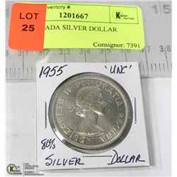 1955 CANADA SILVER DOLLAR