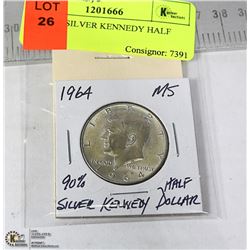 1964 90% SILVER KENNEDY HALF DOLLAR