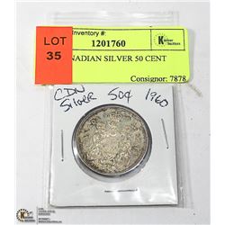 1960 CANADIAN SILVER 50 CENT COIN