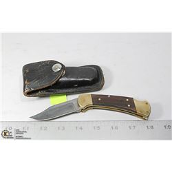 BUCK KNIFE- AUTHENTIC "BUCK BRAND" WITH LEATHER