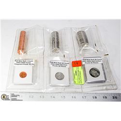 2002 MINT ROLLS OF  $1 25 & 50 CENTS, 50 YR. REIGN