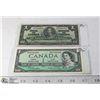 Image 1 : 1937 AND 1954 CANADIAN $1 NOTES