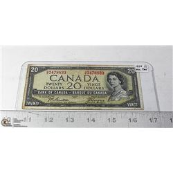 1954 "DEVIL FACE" CANADIAN $20 BILL