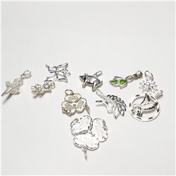 LOT OF 10 STERLING SILVER CHARMS