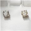 Image 1 : 14KT WHITE GOLD PAIR DIAMOND EAR STUDS