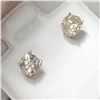 Image 3 : 14KT WHITE GOLD PAIR DIAMOND EAR STUDS