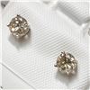 Image 3 : 14KT WHITE GOLD DIAMOND EAR STUDS.