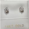 Image 2 : 14KT WHITE GOLD DIAMOND EAR STUDS.