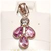 Image 1 : 14KT ROSE GOLD PINK SAPPHIRE & DIAMOND PENDANT
