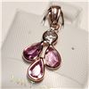 Image 2 : 14KT ROSE GOLD PINK SAPPHIRE & DIAMOND PENDANT