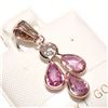 Image 3 : 14KT ROSE GOLD PINK SAPPHIRE & DIAMOND PENDANT