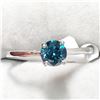 Image 1 : 14KT WHITE GOLD BLUE DIAMOND SOLITAIRE RING SIZE 7
