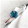 Image 2 : 14KT WHITE GOLD BLUE DIAMOND SOLITAIRE RING SIZE 7